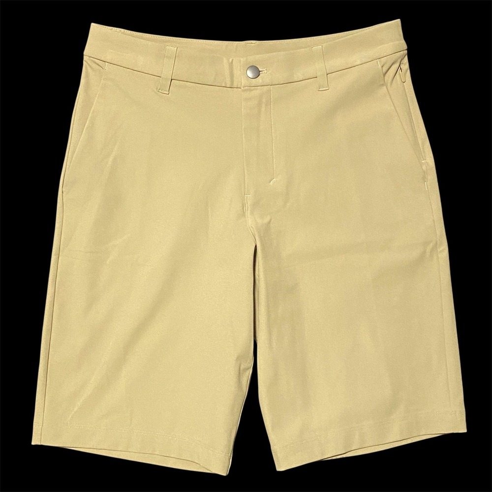 Lululemon Mens Golf Shorts Size 30 Tan Chino Polyester Blend